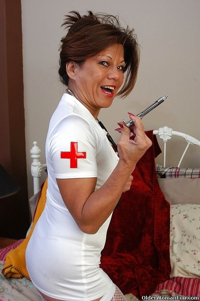 Grandma melina looks hot in nurse outfit - part 4804 page 1